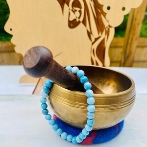 Dominican Blue Larimar Grade A Mineral Gemstone Bracelet 6mm